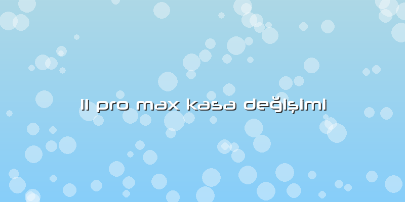 11 Pro Max Kasa Değişimi