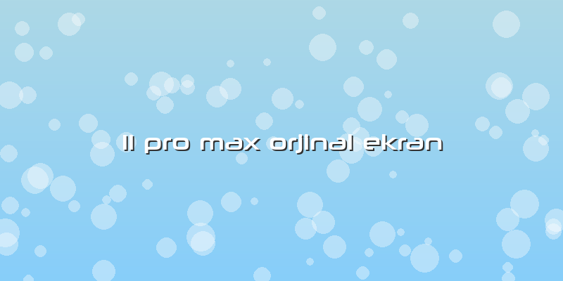 11 Pro Max Orjinal Ekran