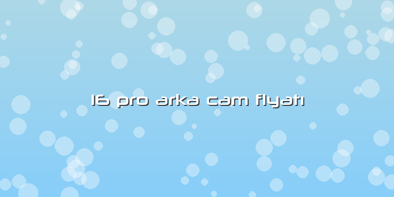 16 Pro Arka Cam Fiyatı