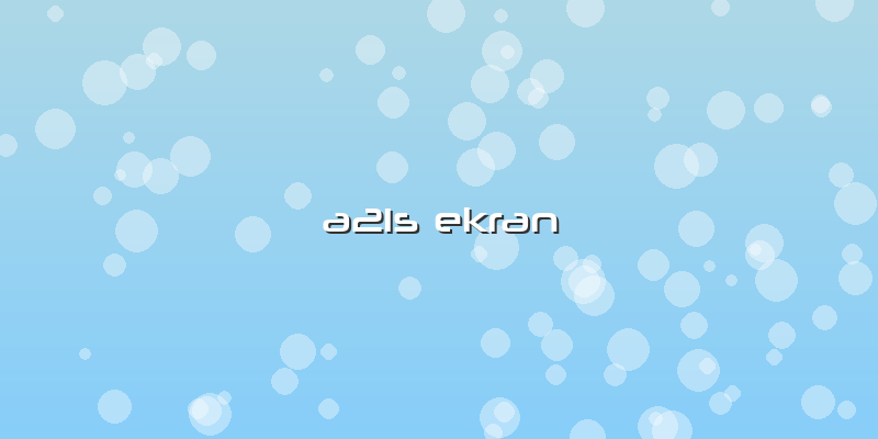 A21s Ekran
