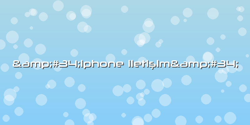 "iphone Iletişim"
