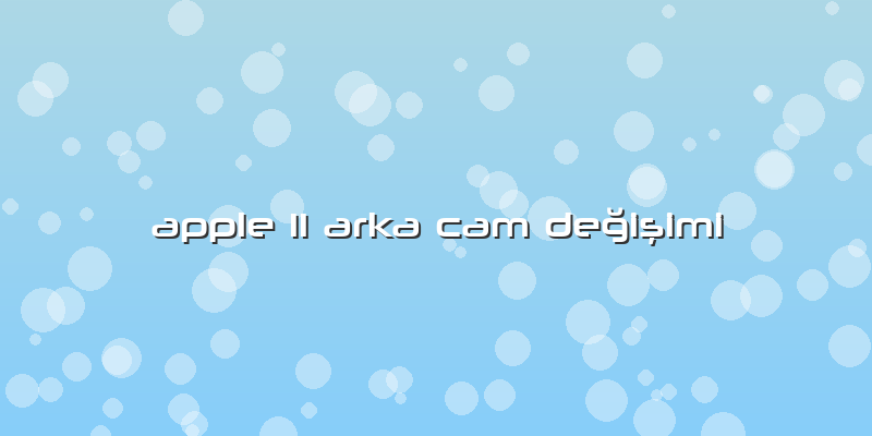 Apple 11 Arka Cam Değişimi