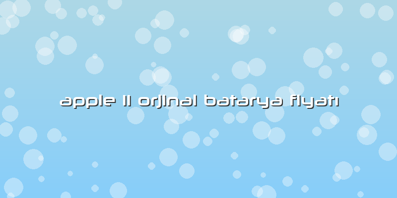 Apple 11 Orjinal Batarya Fiyatı