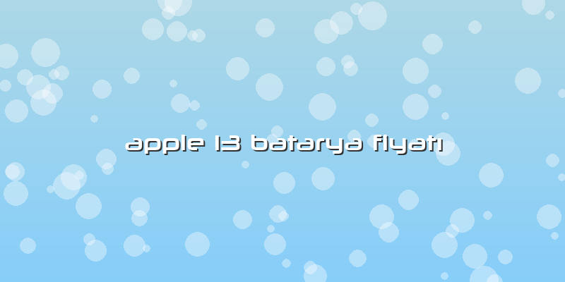 Apple 13 Batarya Fiyatı