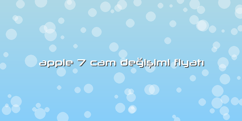 Apple 7 Cam Değişimi Fiyatı