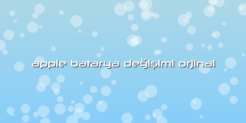 Apple Batarya Değişimi Orjinal