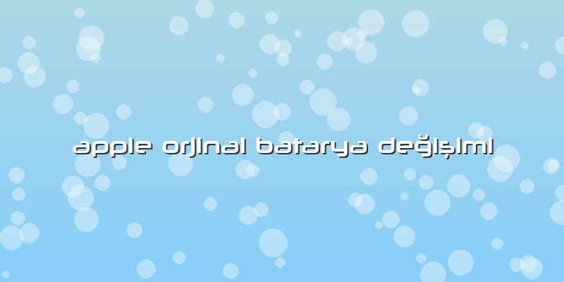 Apple Orjinal Batarya Değişimi