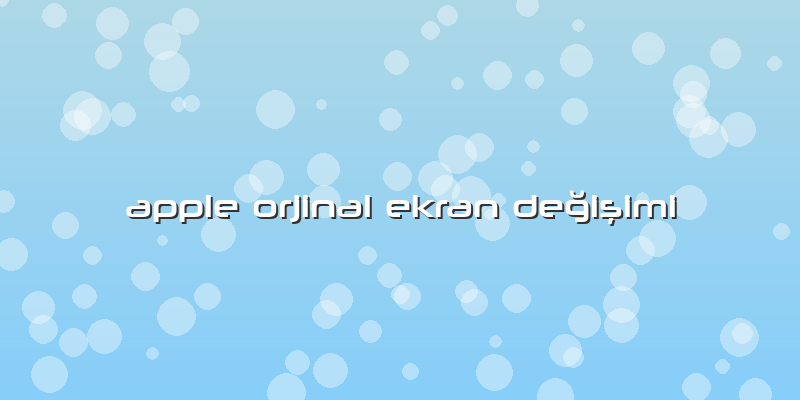 Apple Orjinal Ekran Değişimi