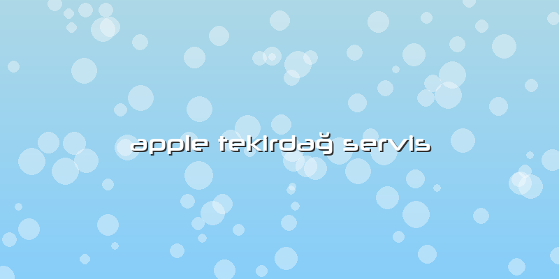 Apple Tekirdağ Servis