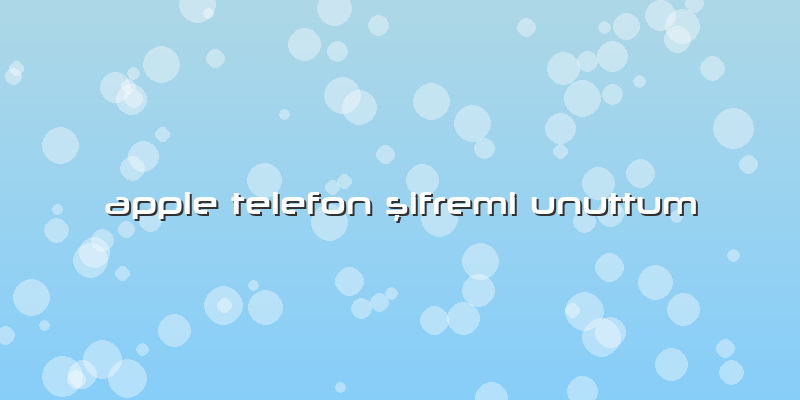 Apple Telefon şifremi Unuttum