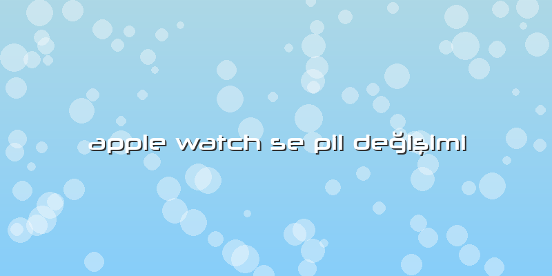 Apple Watch Se Pil Değişimi