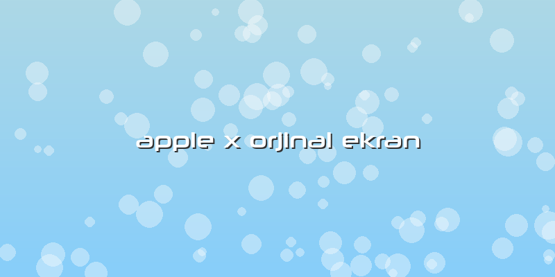 Apple X Orjinal Ekran