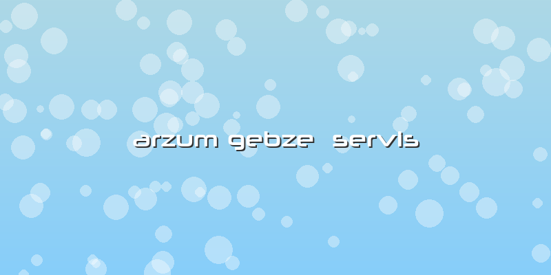 Arzum Gebze  Servis