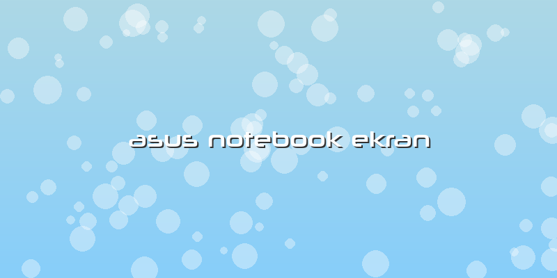 Asus Notebook Ekran