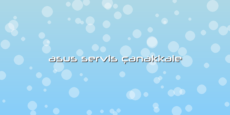 Asus Servis çanakkale