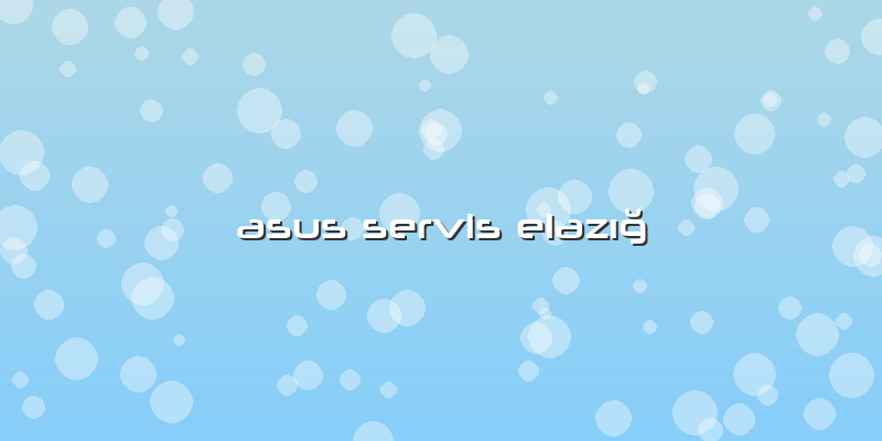 Asus Servis Elazığ