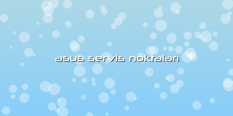 Asus Servis Noktaları