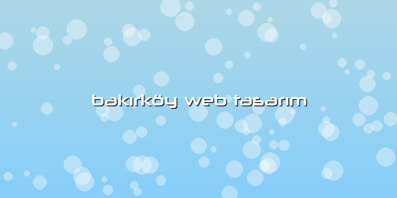 Bakırköy Web Tasarım