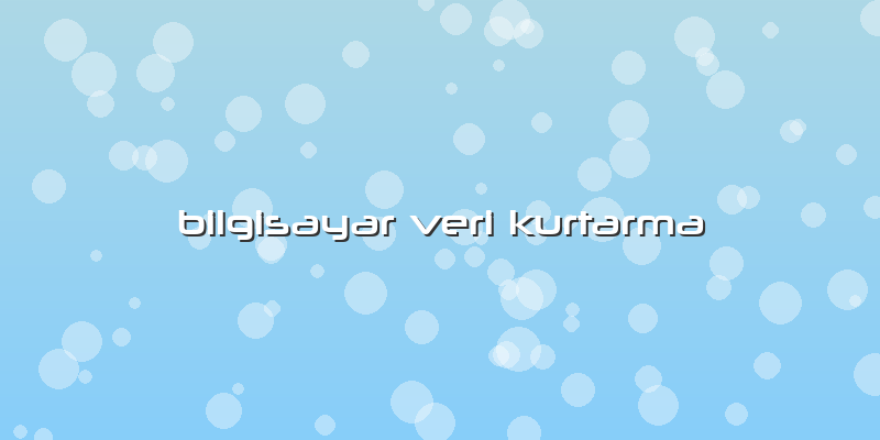Bilgisayar Veri Kurtarma