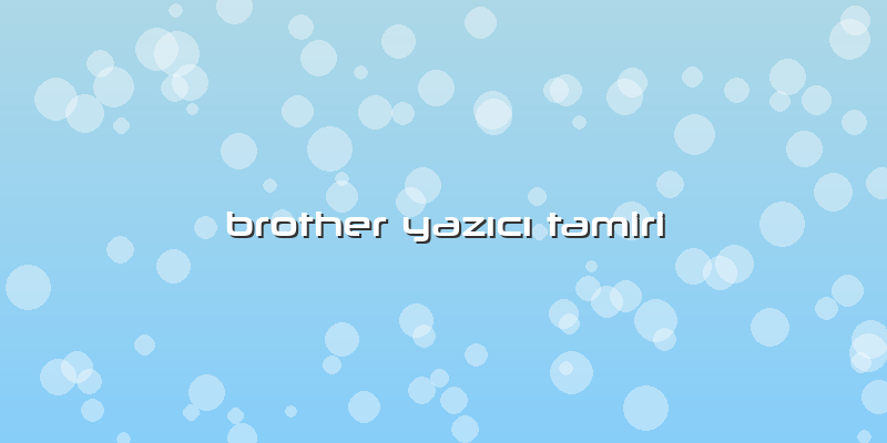 Brother Yazıcı Tamiri