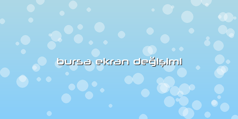 Bursa Ekran Değişimi