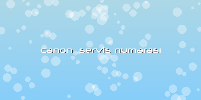 Canon Servis Numarası