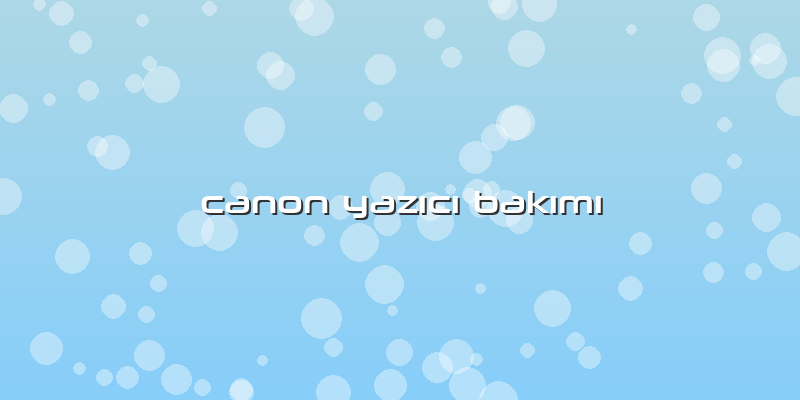 Canon Yazıcı Bakımı