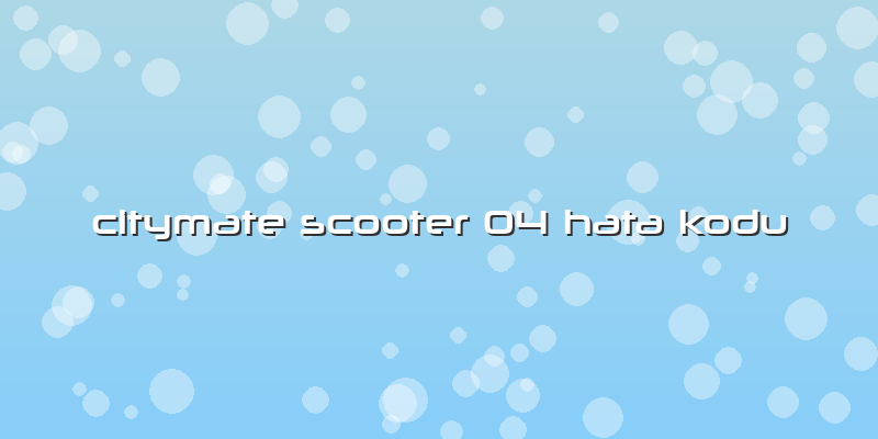 Citymate Scooter 04 Hata Kodu