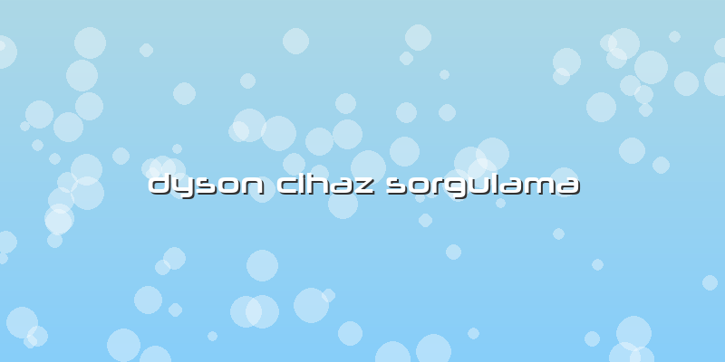 Dyson Cihaz Sorgulama