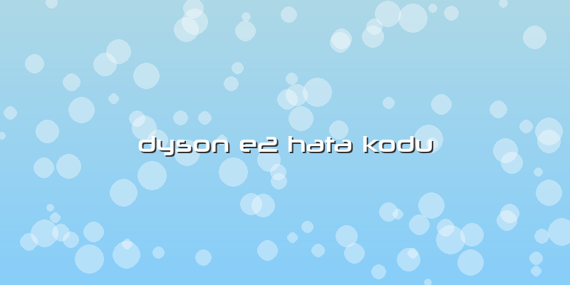 Dyson E2 Hata Kodu