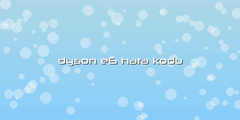 Dyson E6 Hata Kodu