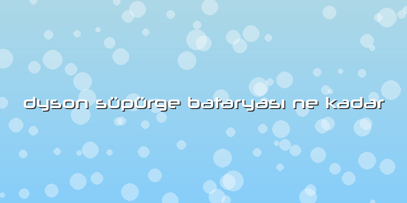 Dyson Süpürge Bataryası Ne Kadar