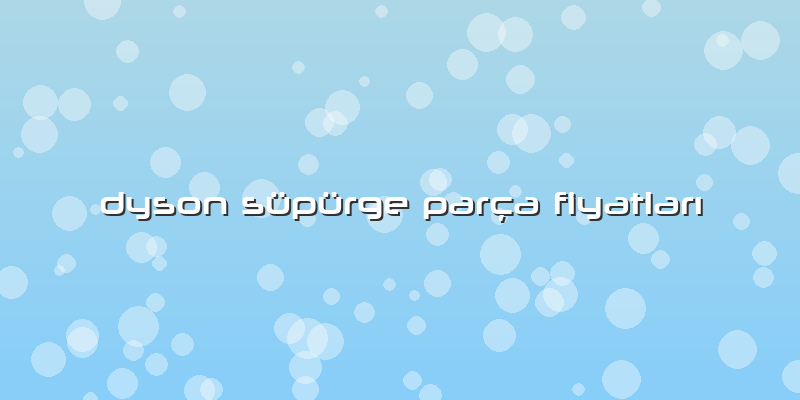 Dyson Süpürge Parça Fiyatları
