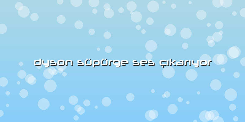 Dyson Süpürge Ses çıkarıyor