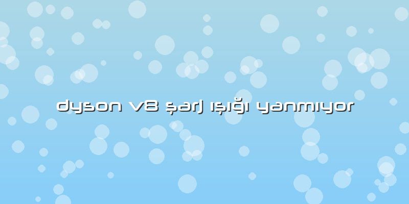 Dyson V8 şarj ışığı Yanmıyor