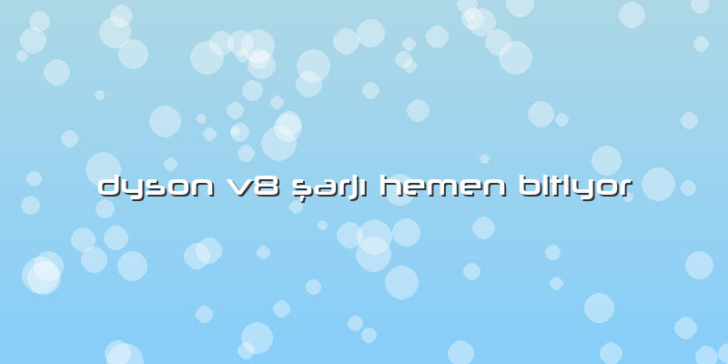 Dyson V8 şarjı Hemen Bitiyor