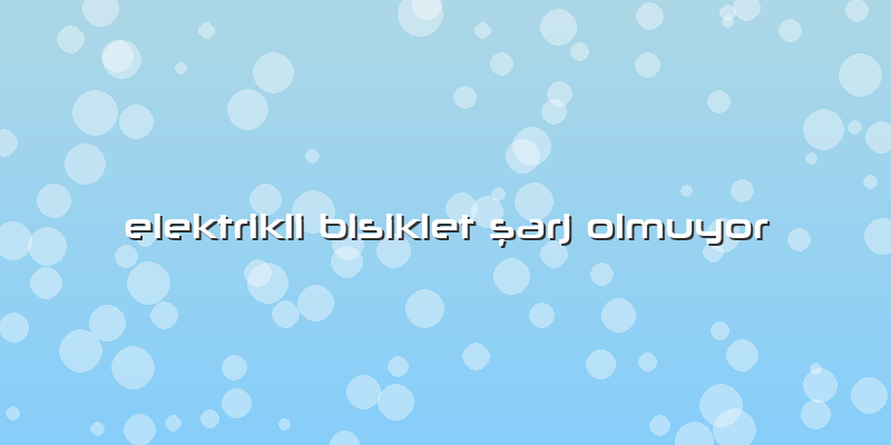 Elektrikli Bisiklet şarj Olmuyor
