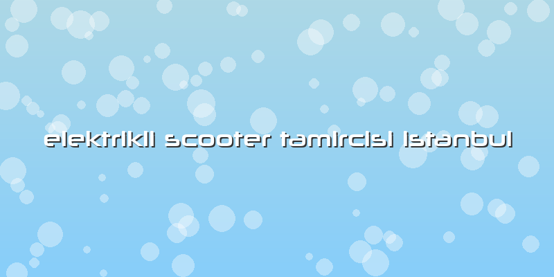 Elektrikli Scooter Tamircisi Istanbul