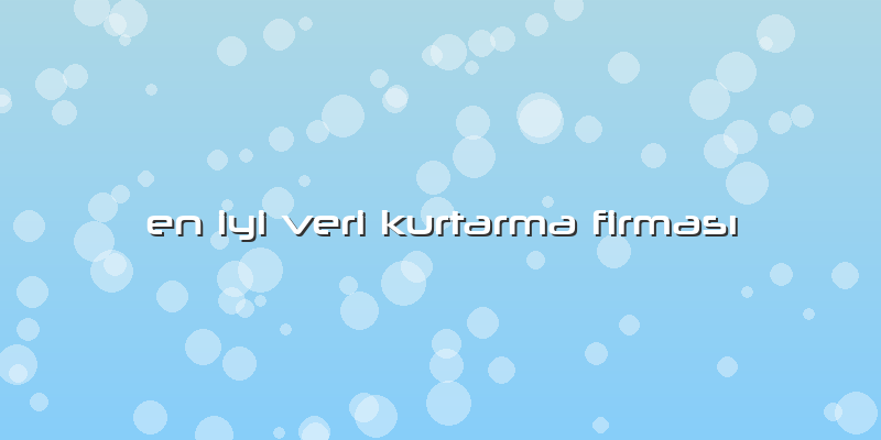 En Iyi Veri Kurtarma Firması