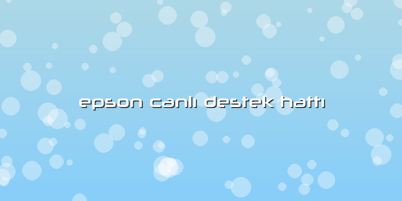 Epson Canlı Destek Hattı