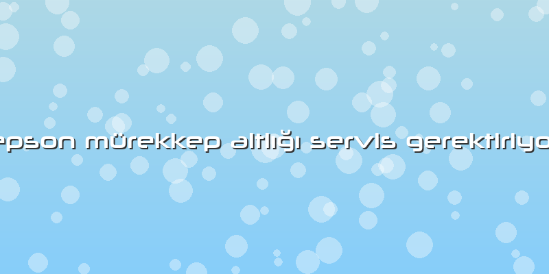 Epson Mürekkep Altlığı Servis Gerektiriyor