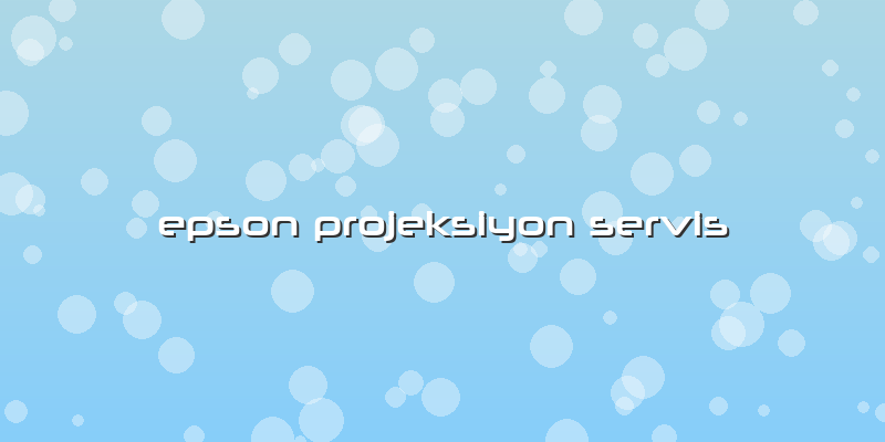 Epson Projeksiyon  Servis