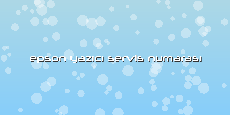Epson Yazıcı Servis Numarası