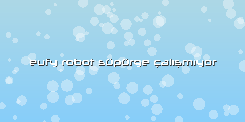 Eufy Robot Süpürge çalışmıyor