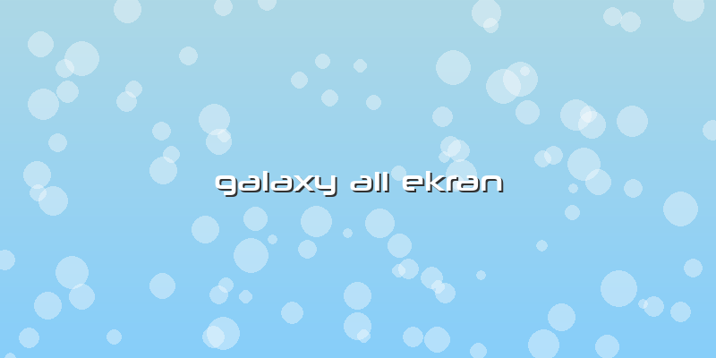 Galaxy A11 Ekran