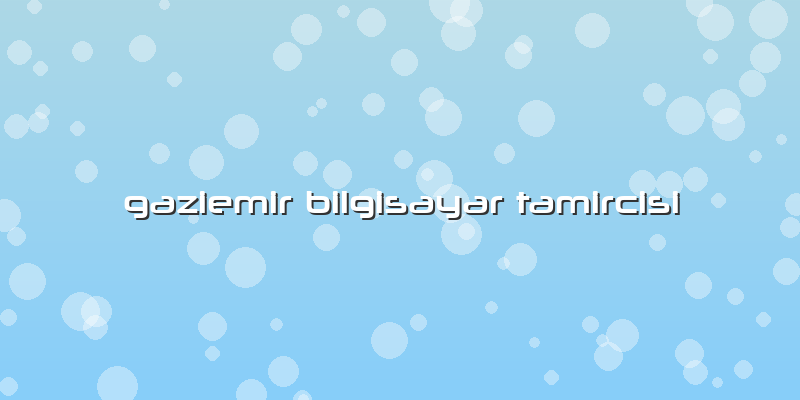 Gaziemir Bilgisayar Tamircisi