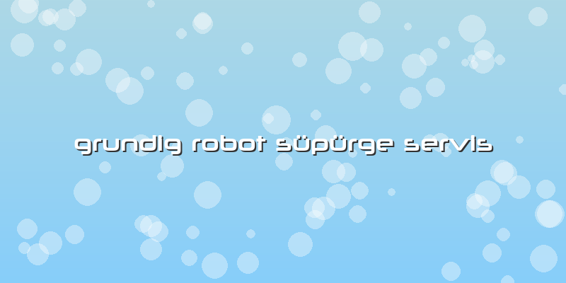 Grundig Robot Süpürge Servis