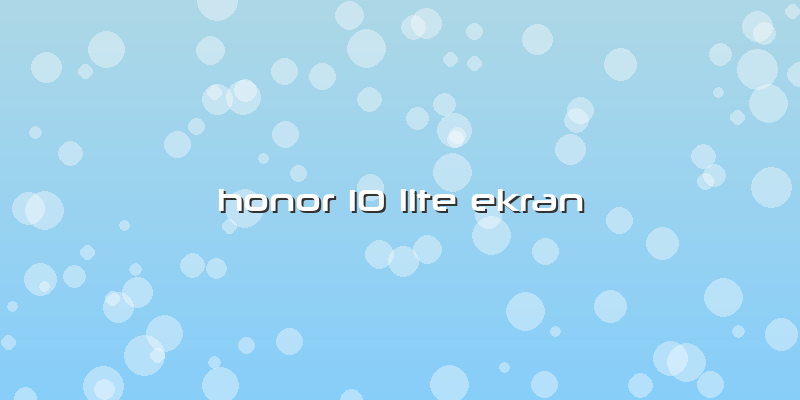 Honor 10 Lite Ekran