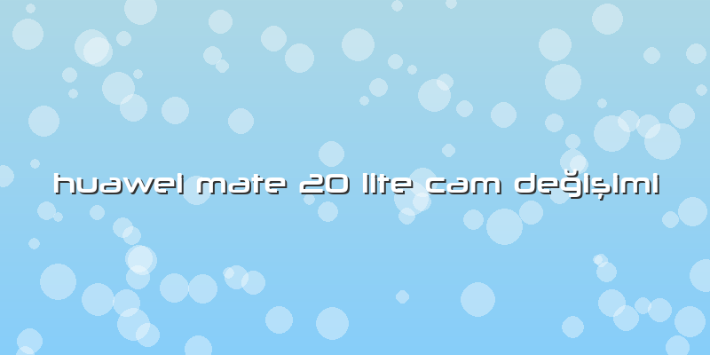 Huawei Mate 20 Lite Cam Değişimi