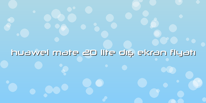 Huawei Mate 20 Lite Dış Ekran Fiyatı